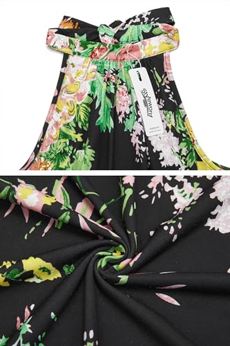 Image of STYLEWORD Women's Summer Floral Halter Maxi Dress Vacation Semi Formal 2026