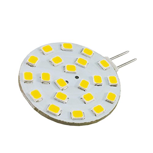 Cbconcept 5 Pack, Sidepin Led G4, 320 Lumens, 2 Watt (20W Equal), Pure White 6000K, 180 Degree Beam Angle, Not Dimmable, Low Volt Ac-Dc 12 Volt, Jc G4 Bipin Base Led Disc Halogen Replacement Bulb #TOP2