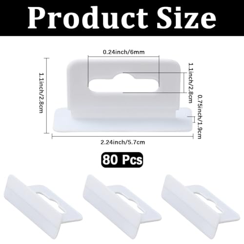 craspire 80 Stück Kunststoff Aufhänger für den Einzelhandel weiß 2,2 x 1,1 Zoll rechteckig strapazierfähig mit Schlitzloch Produkt Schmuckkästchen Display Lamellenwandhaken Aufhänger für Laden