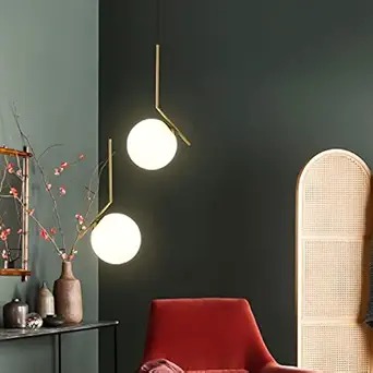 Harold Electricals Minimalist Global Design Hanging Jhumar Golden Pendant Light for Decorative Ceiling Lamp, Living Room, Hall, Dining Area, Bedroom, Kitchen & Office (Bulb Not Included)- Set of 2