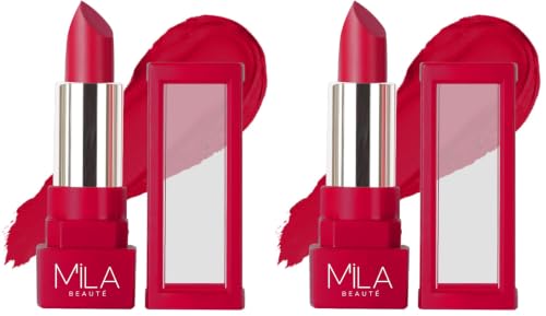 Image of MILA BEAUTE Matte Lipstick | Highly Pigmented & Lightweight Formula | Matte Finish | Gives Full Coverage | Shade - (Pack of 2)