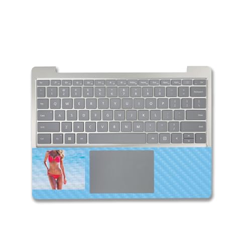 Image of MightySkins Carbon Fiber Skin Compatible with Microsoft Surface Laptop Go 3 (2023) Full Wrap Kit - Bikini | Protective, Durable Textured Carbon Fiber Finish | Made in The USA