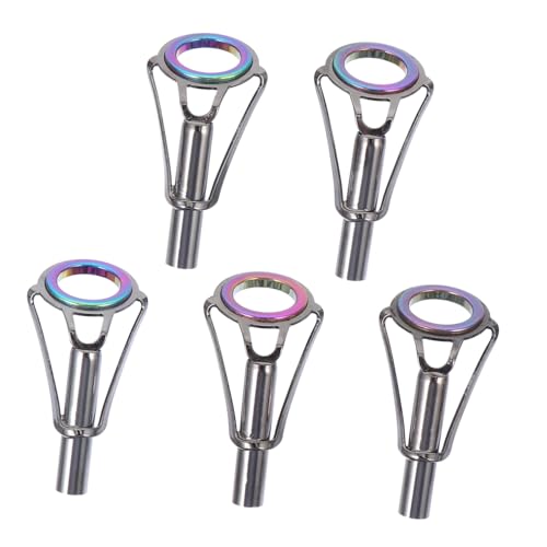 SOPOTUTU 5個 ステンレス製釣り竿ガイドリング 耐久性 塩水淡水両用 ジギングロッド対応 交換用ロッド先端修理キット 釣り竿アクセサリ