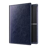 FINTIE Fahrzeugschein Hülle für Zulassungsbescheinigung - Ultradünne Leichte Fahrzeugscheinetui Kreditkartenetui aus Kunstleder Tasche für KFZ Fahrzeugschein/Ausweis/Karten, Marineblau