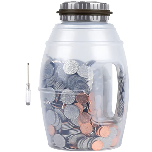 X-Large Piggy Bank For Adults, Vcertcpl Digital Coin Counting Bank With Lcd Counter, 2.8L Capacity Coin Bank Money Jar For Adults, Designed For All Us Coins(Gray, X-Large) #TOP4