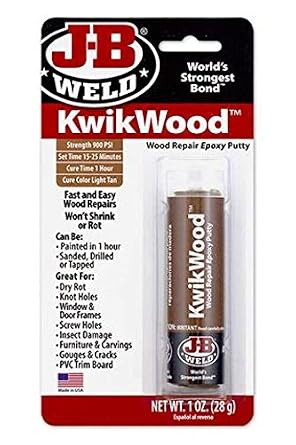J-B Weld 8257 KwikWood Wood Repair Epoxy Putty Stick - 1 oz. - 5 عبوة