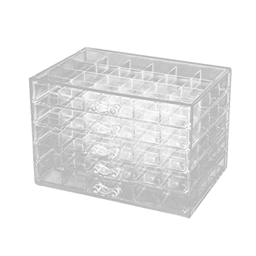 djkyu 120 Gitter Acryl Ohrring Ohrhörer Aufbewahrungsboxen Abnehmbare 5-Layer Make-up Schmuck Schubladenkasten Transparent Nagelanzeige Organizer (Color : 120 Grids) Cover