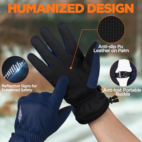 Image of rivmount Winter Waterproof Ski Snow Warm Gloves for Women Men, Windproof Cold Weather Thermal with Touchscreen Fingers, for Running Driving Cycling Hiking Biking Outdoor Sports Daily Work