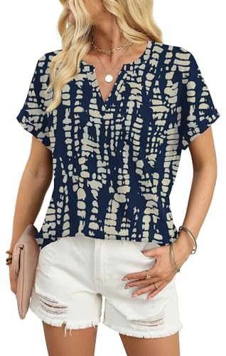 Image of WIHOLL Womens Blouses Spring Tops Short Sleeve Shirts Dressy Casual Summer Vacation Fashion Clothing 2026
