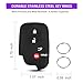 QBUC 2Pcs for Lexus GX460 RX350 Key Fob Cover, for Lexus IS250 IS350 GS450h ES350 CT200h LS460 LS600h LX570 RX450h Silicone Car Key Case Protector Key Chain Smart Remote Holder (Black+Black)