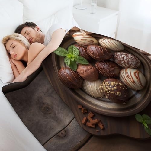 Couverture de Lit en Flanelle Douce Brun Chocolat Impression 3D - 4