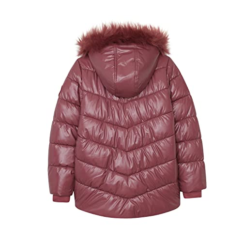 Image of Juicy Couture Girls Coat, Faux Fur Hooded Winter Jacket, Warm Padded Parka Hoodie, Kids Heavyweight Winter Coat