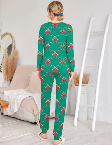 Ekouaer 2 Pack Pajamas for Women Set Long Sleeve Jogger Pjs Cozy Lounge Set - image 3