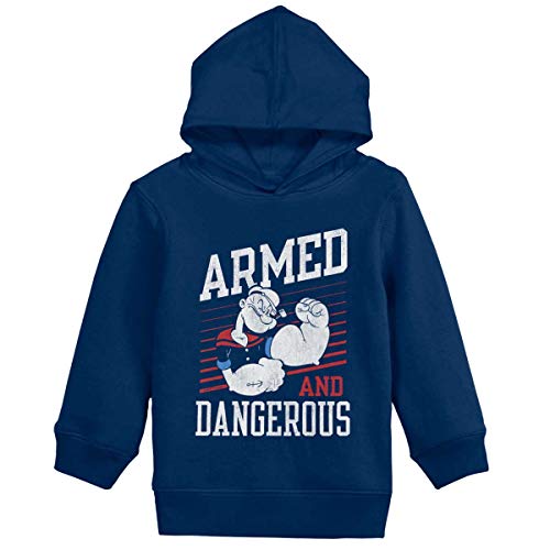 Brisco Brands Popeye Armed and Dangerous Boy Girl Hoodie Sweatshirts Navy