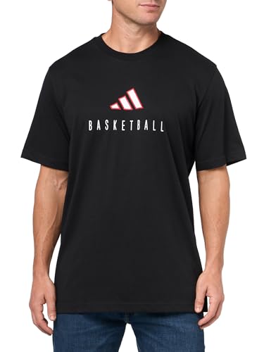 Image of adidas Men's Worldwide Hoops Logo Performance Graphic T-Shirt, Black, XS