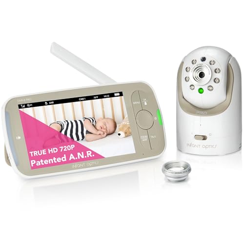 Image of Infant Optics DXR-8 PRO Video Baby Monitor, 720P HD Resolution 5" Display, Patented A.N.R. (Active Noise Reduction), No WiFi, Pan Tilt Zoom, and Interchangeable Lenses
