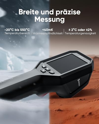 Wärmebildkamera HIKMICRO B01S SuperIR 256x192 IR-Auflösung, WiFi, 25Hz, 3,2 LCD Display mit einer Auflösung von 640x480 Bildpunkten Infrarotkamera, NETD<40mk, -20°C~550°C Thermokamera mit PC-Analyse