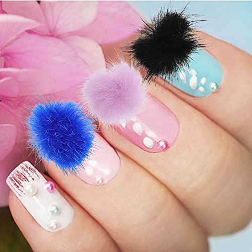3d Nail Art Bälle 10 abnehmbare Nagelkunst, flauschige Pom-Bälle, -Poms, flauschige Plüsch-Bälle, magnetische Acryl… – Bild 3