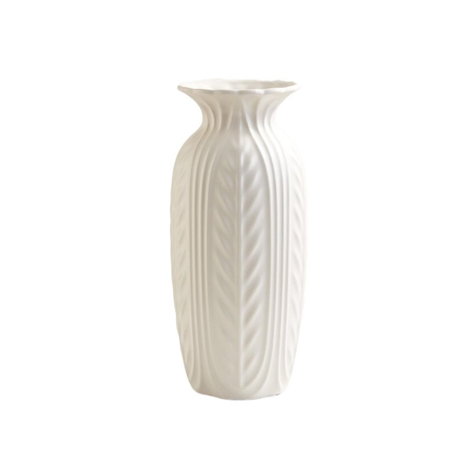 Decorative Vases Creative White Ceramic Decorative Vase Living Room Flower Arrangement Desktop Decoration Utensil Rustic(Large)