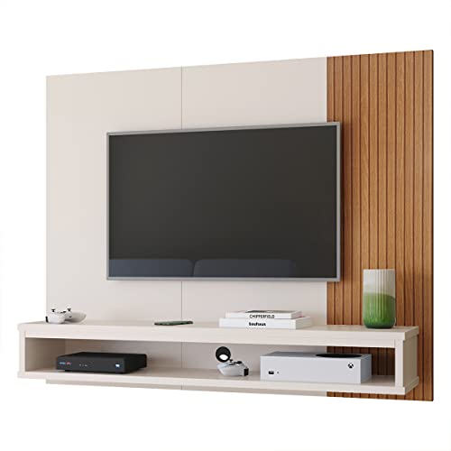 Painel Estante para Tv Cissa Smart 43 42 50 Polegadas Nicho Sala Quarto (Off White)
