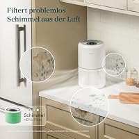 Levoit Luftreiniger mit HEPA Luftfilter gegen 99,97 Prozent Schimmel Staub Pollen Tierhaare, Luftqualitäts-Feedback und Auto-Modus, CADR 240m³/h für Raucherzimmer, bis zu 50m², Weiß – Ansicht 6