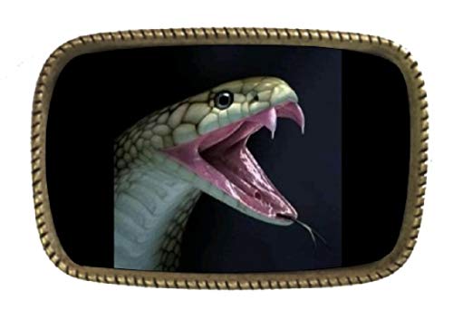 King Cobra Snake Brass Belt Buckle Made In USA King Cobra Snake Brass Belt Buckle Made In USA