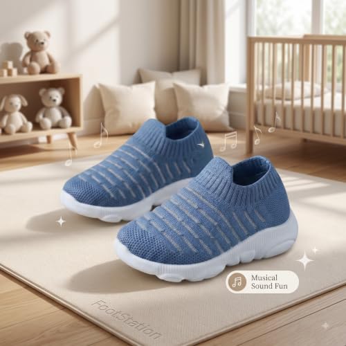 Image of Infant Shoes for Baby Boys & Girls | Musical Sound Walking Shoes | First Walker Shoes for Toddlers | Lightweight Breathable Knit Sneakers | Soft Sole Comfortable Slip On Shoes for Newborns, Babies & Kids