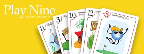 Image of Awestuffs Family Board Games for Adults and Kids - Ages 14 and up, 2 to 6 Players (Play Nine - The Card Game of Golf for Adults & Kids)