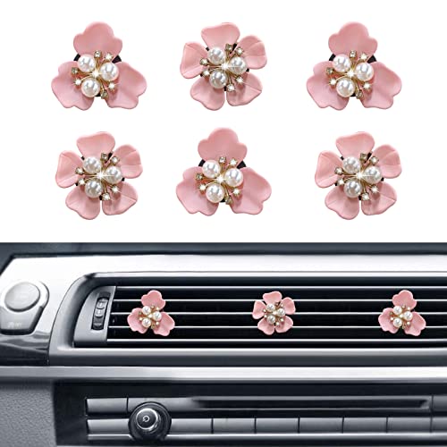 6 Pcs Pink Car Accessories Interior For Women, Vent Wrap Air Freshener, Car Decorations Interior Aesthetic, Cute Car Accessories Air Fresheners For Women, Flower Air Freshener Car Vent Clips (Pink) #TOP5