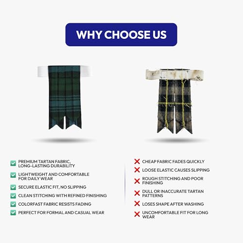 Image of Scottish Tartan Kilt Flashes with Elastic Adjusters