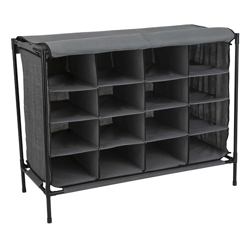 Simplify Shoe Cubby, 16 Compartment, Grey (23200-GREY)
