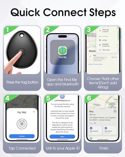 Image of Air Tracker Tags-4 Pack (iOS Only), Apple Find My Certified Luggage Tracker Tags for iPhone, Smart Bluetooth Tracking and Key Finder Items Locator Compatible with Car, Bag, Suitcase (Glossy White)