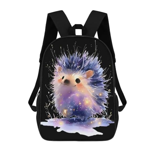 Watercolor Glowing Hedgehog Unisex Backpack 17