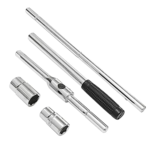 Lecwof 23" Universal Extended Lug Wrench 4 Way Heavy Duty Tire Steel Nut Set With Storage Bag And Standard Sockets 17Mm 19Mm 21Mm 23Mm For Cross Wheel Wrench (Chrome Vanadium Steel) #TOP3