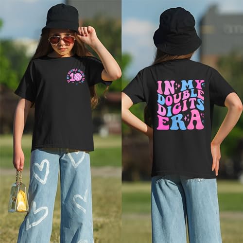 in My Double Digits Era Birthday Girl Shirt 10 Year Old 10th Birthday Girls T-Shirt Girls Ten B-Day Party Tee Tops2