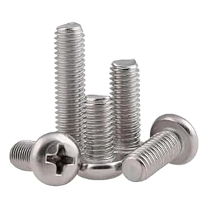 NIRNHYRUR M6 Edelstahl Kreuzschlitz Linsenkopfschrauben 2St