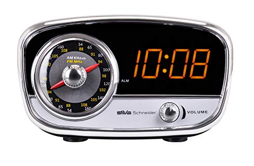 Silva Schneider UR 1967 UKW wekker met LED-display, AUX, UKW, zwart