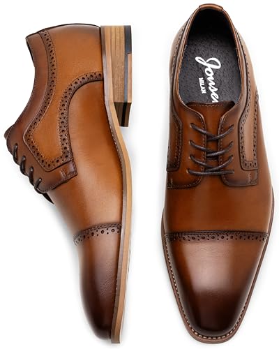 Image of Jousen Mens Dress Shoes Leather Oxford Classic Shoes Formal Business Dress Shoes for Men