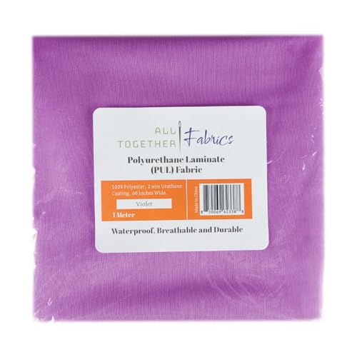 Polyurethane Laminate (PUL) Pre-Cut Fabric by The Meter. Waterproof and Breathable. Perfect for Cloth Diapers and Similar Projects. 1 Meter, Violet