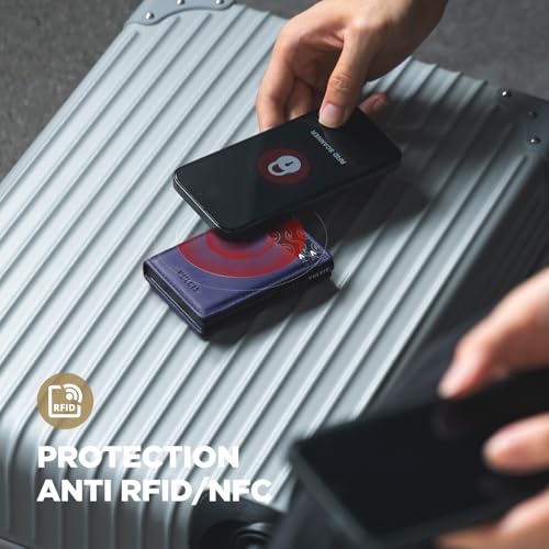 Image of VULKIT Men's Slim Wallets Pop Up Card Holder RFID Blocking Metal Wallet Minimalist Design Holds Up to 11 Cards