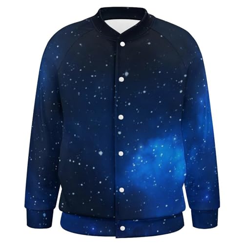 Blue-Starry Sky Casual Jacket for Men Fashion Button Down Coat with Pockets Sports3