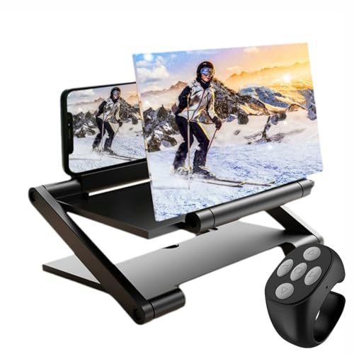 Lupa for Pantalla de Teléfono Móvil Cuenta con Un Soporte de Escritorio con Lupa de Ángulo Ajustable. (Incluye Control Remoto Bluetooth)