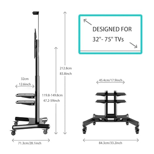 Soporte móvil para TV con ruedas ajustable para 32-75 pulgadas miniatura 2