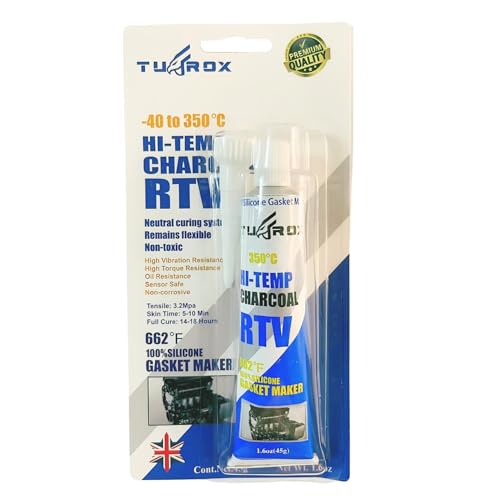 RTV Silicone Instant Gasket Maker Grey 45g Tube High Temp 662F Flexible Sealant for Automotive Engine Exhaust and Industrial Repairs Oil & Fluid Resistant Adhesive