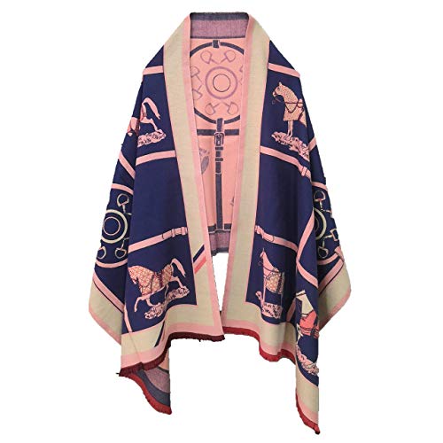EXTREE Scarfs for Women Pashmina Silky Shawl Wrap for Evening Dressing Horse Scarf Blanket Open Front Poncho Cape