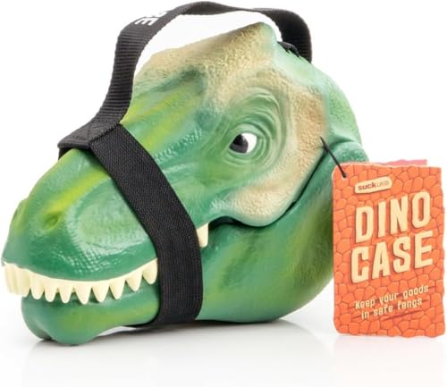 Suck UK Dinosaur Lunch Box | Kids Lunch Box | Dinosaur Bag | Funny Storage | Dino Case | T Rex Head Food Container with Carry Handle | Food Carry Boxes | Dino Gifts | Boys Snack Boxes | Novelty Gift
