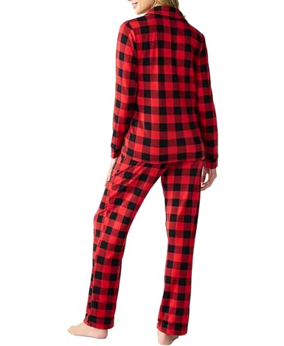 Image of Women's Pajama Sets Long Sleeve Sleepwear Button Up Shirt With Pajama Pants Soft Pjs Lounge Sets