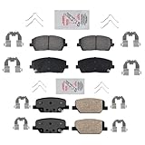 AMNIWDE Front and Rear Ceramic Pads with HardwareFor Mounting Hardware