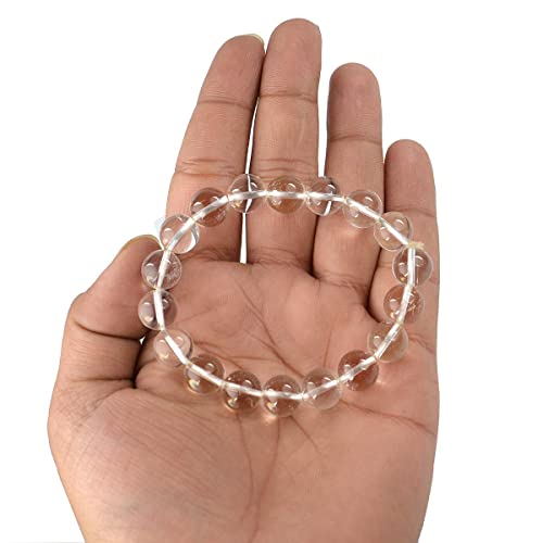 Image of Reiki Crystal Products Certified Natural Crystal Stone Round 10 mm Beads Bracelet for Men and Women | Reiki Charged Gemstone Jewellery Bracelet| Multiple Stone Variants Available