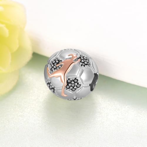 Abalorios de fútbol de plata de ley 925 para pulseras deportivas 3